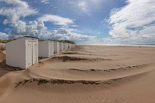 Strandhuisjes na de storm