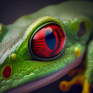 Illustration des yeux rouges d'une grenouille sur Animaflora PicsStock