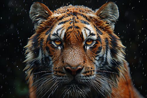 Pluie sur un tigre