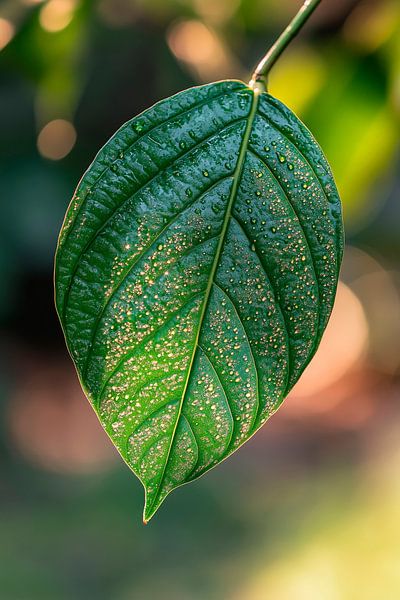 Tropical leaf with water droplets by Poster Art Shop