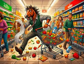 Grocery Chaos Overload by ArtMomente
