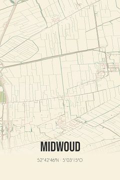 Vintage landkaart van Midwoud (Noord-Holland) van MijnStadsPoster