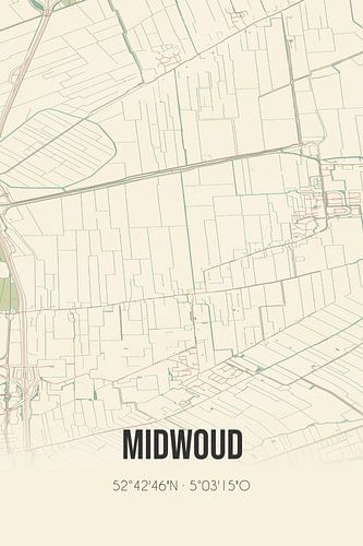 Alte Karte von Midwoud (Nordholland)