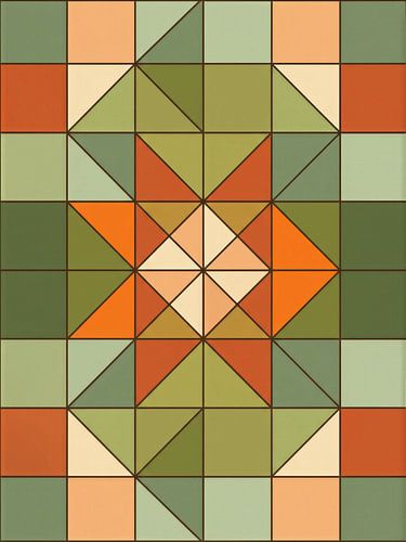 Geometrische patronen in warme kleuren