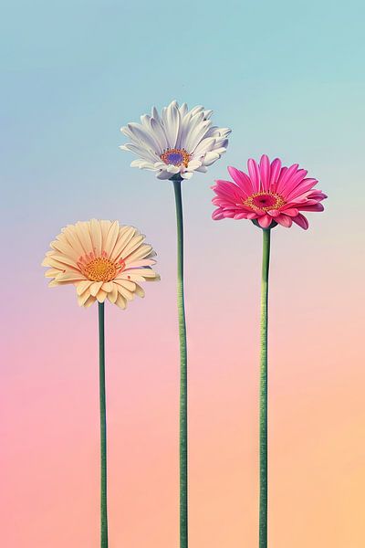 Gerbera - Impression d'art floral minimaliste par Poster Art Shop