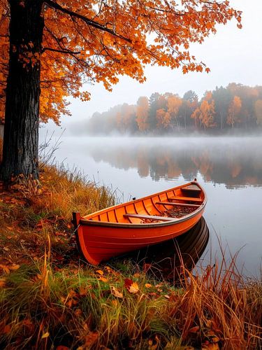 The boat in autumn magic, de boot in herfstmagie by Christina Bauer Photos