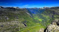 Winding road to Geiranger Fjors Norway