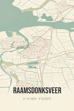 Vintage map of Raamsdonksveer (North Brabant) by Rezona