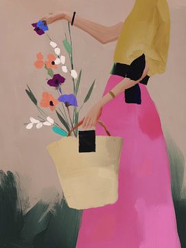 Een mand vol wilde bloemen van Carla Van Iersel