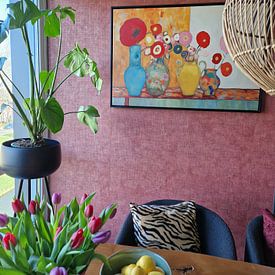 Customer photo: Super colourful still life with flowers by Studio Allee, on canvas