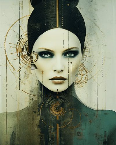 Modern portret, geïnspireerd door de rij van Fibonacci