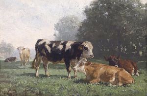 Friedrich Voltz, Ruhende Kühe auf der Wiese