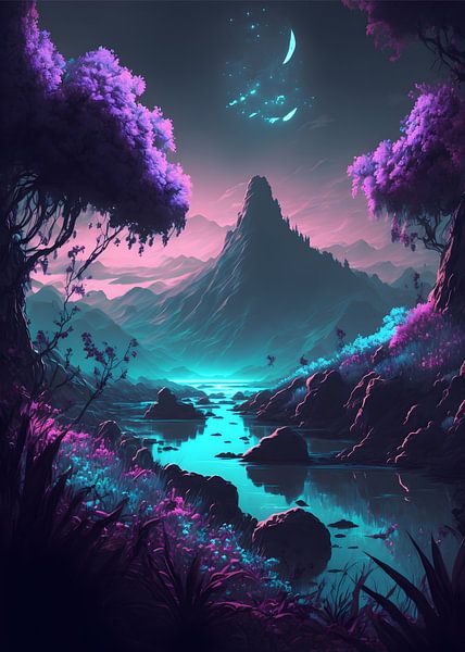 Paysage majestueux Montagne par WpapArtist WPAP Artist