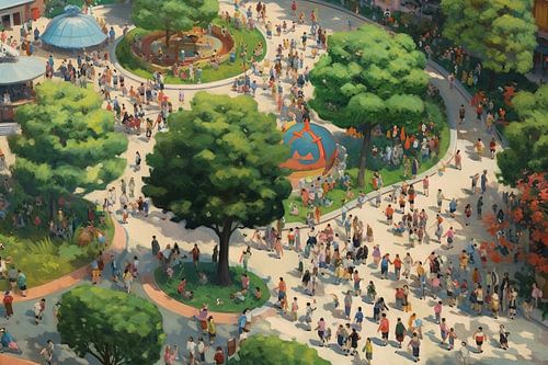 Ferienpark | Malerei Sommer | Sonnige Malerei, die glücklich macht