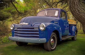 Blue Chevy Pickup Truck by Bill Posner