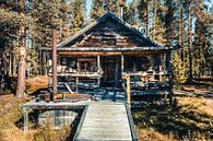 Houten blokhut in Zweeds Lapland van Expeditie Aardbol thumbnail