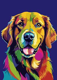 Chien Golden Retriever Pop Art