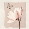 Japandi, Magnolia met Vlinder van Caroline Guerain
