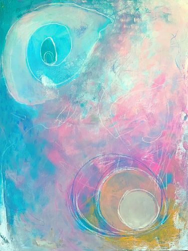 Dreamy Harmony - series of abstract acrylic art in soft pastel shades