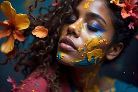 Powerful Colours - Expressive Portrait of Beauty and Art