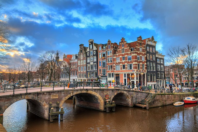 Brouwersgracht Abendhimmel von Dennis van de Water