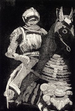 Knight, etching by Helga Pohlen - ThingArt