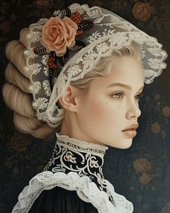 Kunstporträt "Zeeland Mädchen in modernem Stil"