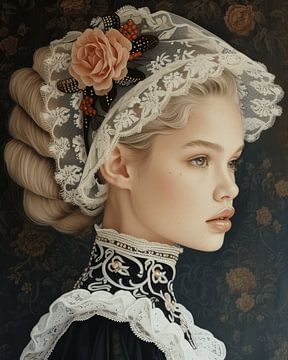 Portrait Fine Art "Zeeland girl in modern style&quot ; sur Carla Van Iersel