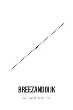 Breezanddijk (Fryslan) | Landkaart | Zwart-wit van Rezona