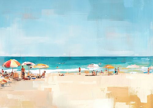 Beach painting | Summer on the beach by Eye catching paintings