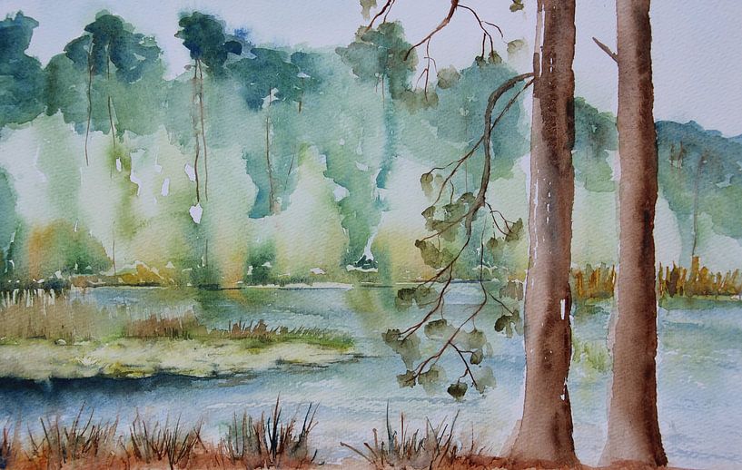 Silence and reflection by the water by Anja Zinken Bertens