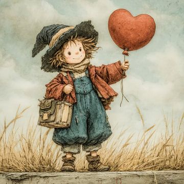 fille avec ballon sur Gelissen Artworks