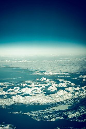Winter landschap in Noord Noorwegen luchtfoto