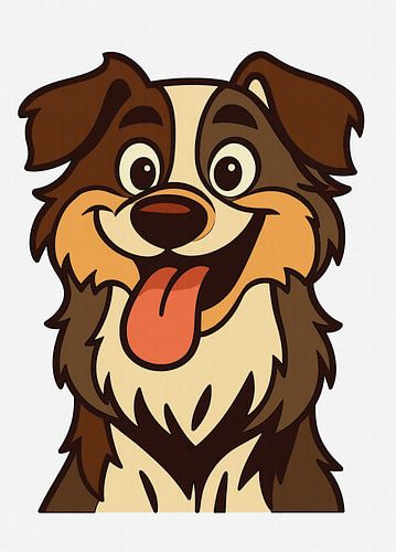 Fröhlicher Cartoon-Hund mit breitem Lächeln