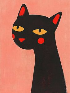 Mystische schwarze Katze