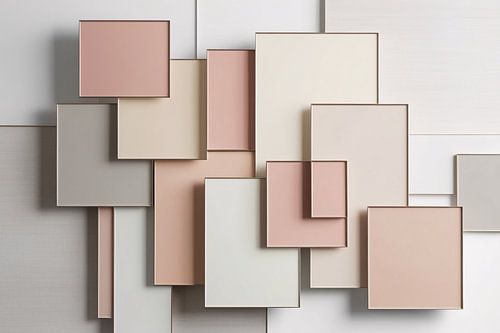 Geometrisch kunstwerk in neutrale tinten