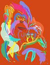 Orang-Utan Mutter und Baby von Go van Kampen Miniaturansicht
