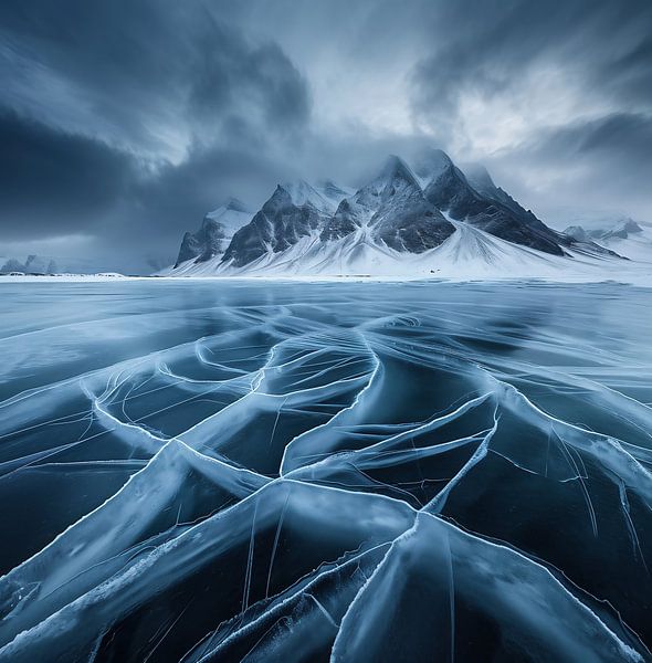 Eismeer von fernlichtsicht