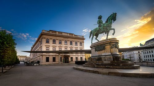 Statue of Archduke Albert at the Albertina Museum in Vienna