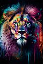 Colourful Lion - Painting by drdigitaldesign thumbnail