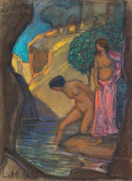 Grotte avec des baigneuses, Ludwig von Hofmann