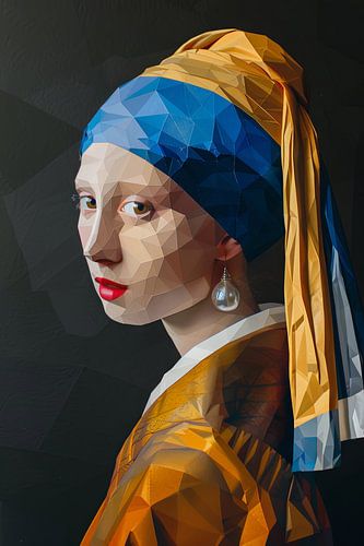 Geometrisch meisje met de parel