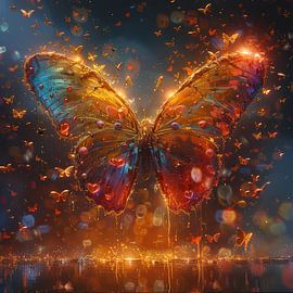 Majestic Butterfly Abstract Colorful Artwork by Wilma Mesman