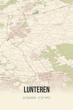 Vintage landkaart van Lunteren (Gelderland) van MijnStadsPoster