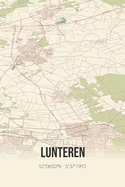 Vintage map of Lunteren (Gelderland) by Prints of Place