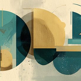 Cercles | Abstrait Beige avec cercles sur Collection Moderne