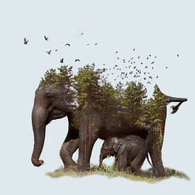 Elephants one with nature by Reisverslaafd