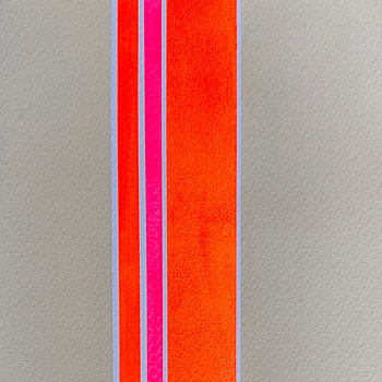 Center Square – Neon Stripe Art Print, quadratische Ausgabe