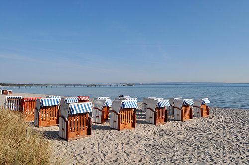 Oostzeestrand in Binz met strandstoelen