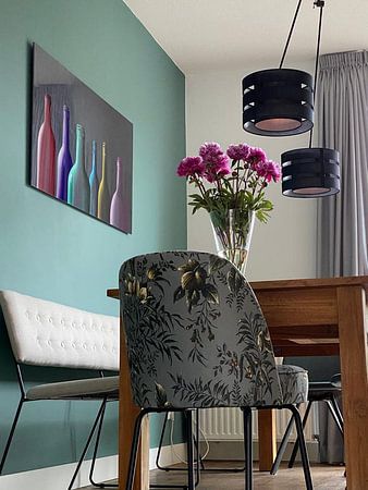 Colorful glass bottles